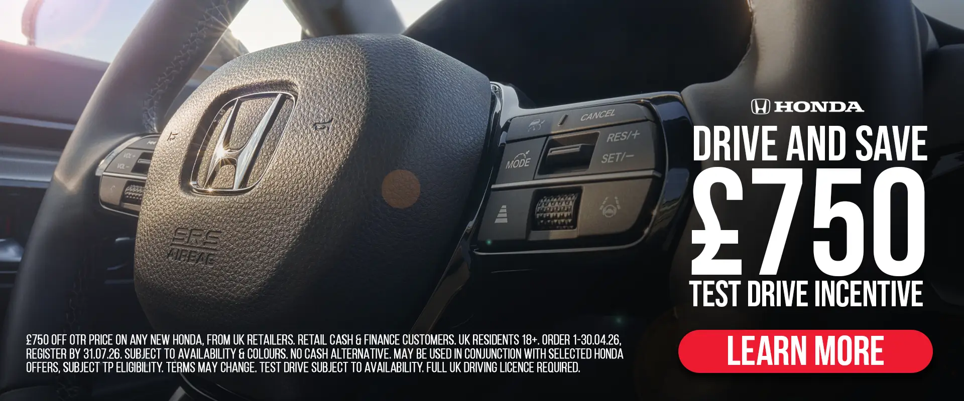 Honda Test Drive Incentive